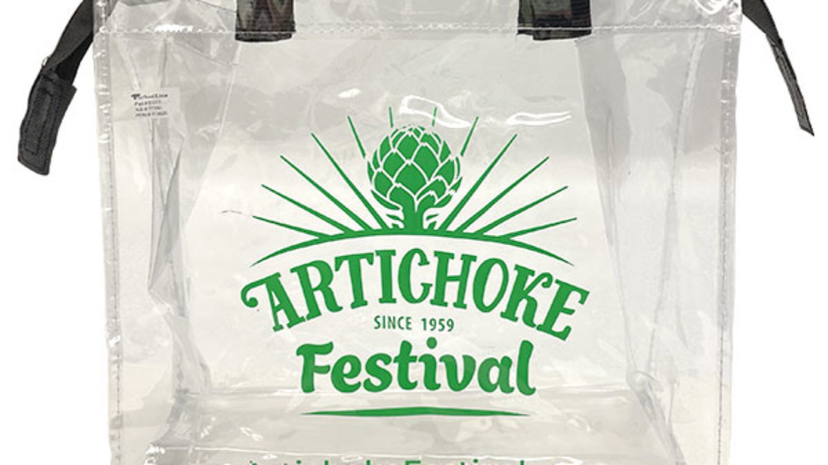 Clear Plastic Tote Bag - Artichoke Festival